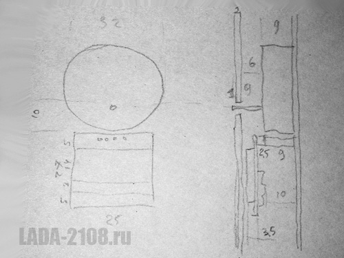 Размеры и взаимное расположение платы, двигателя и дисплея.